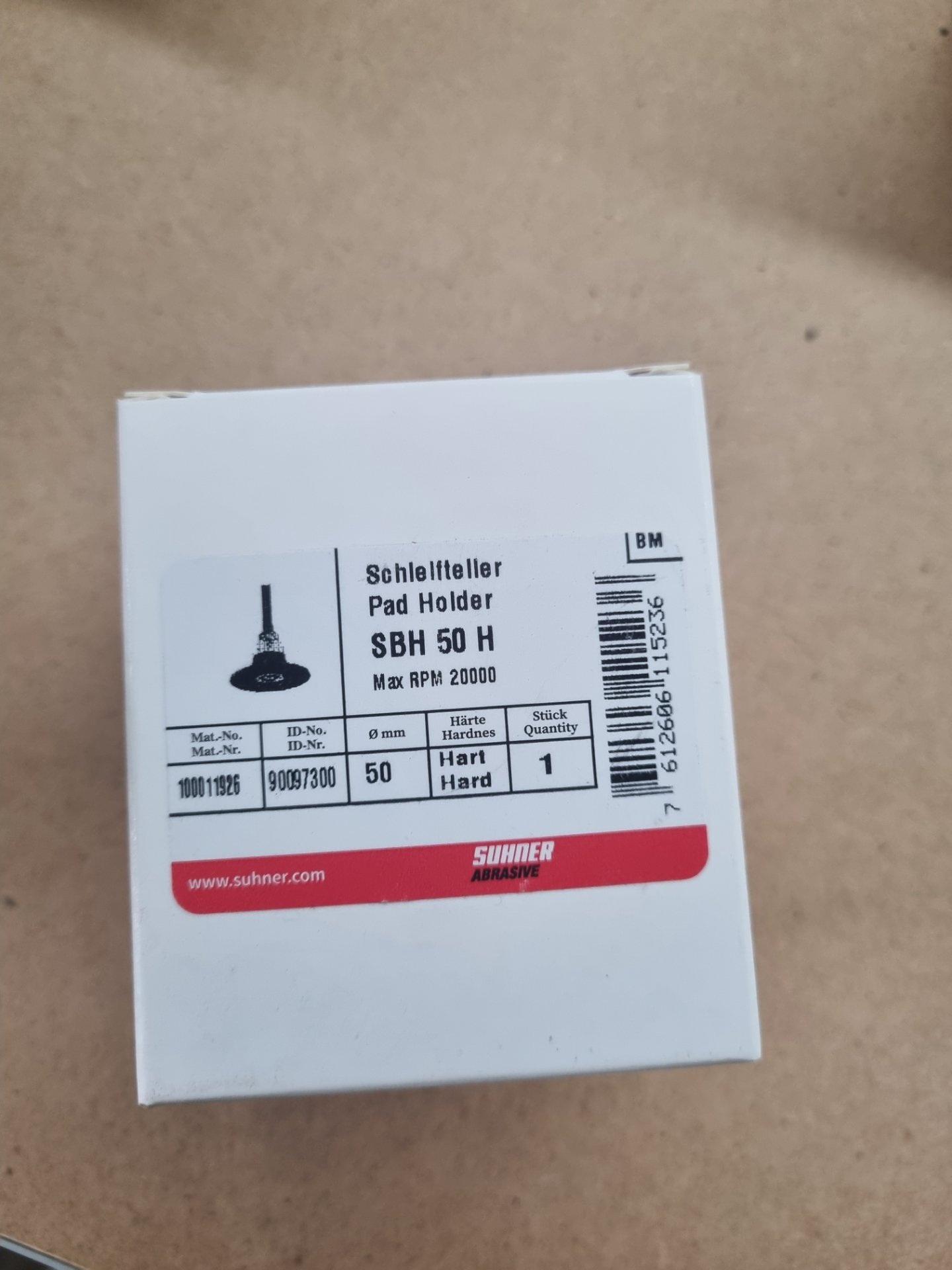 Suhner Schleifteller SBH 50H, Position 4 Stück