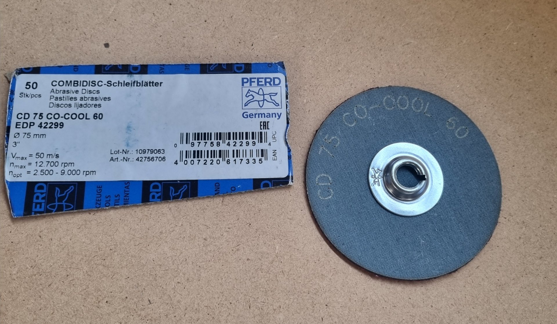 Pferd Combidisc Schleifblätter CD 75 Co-cool 60, Position 48 Stück