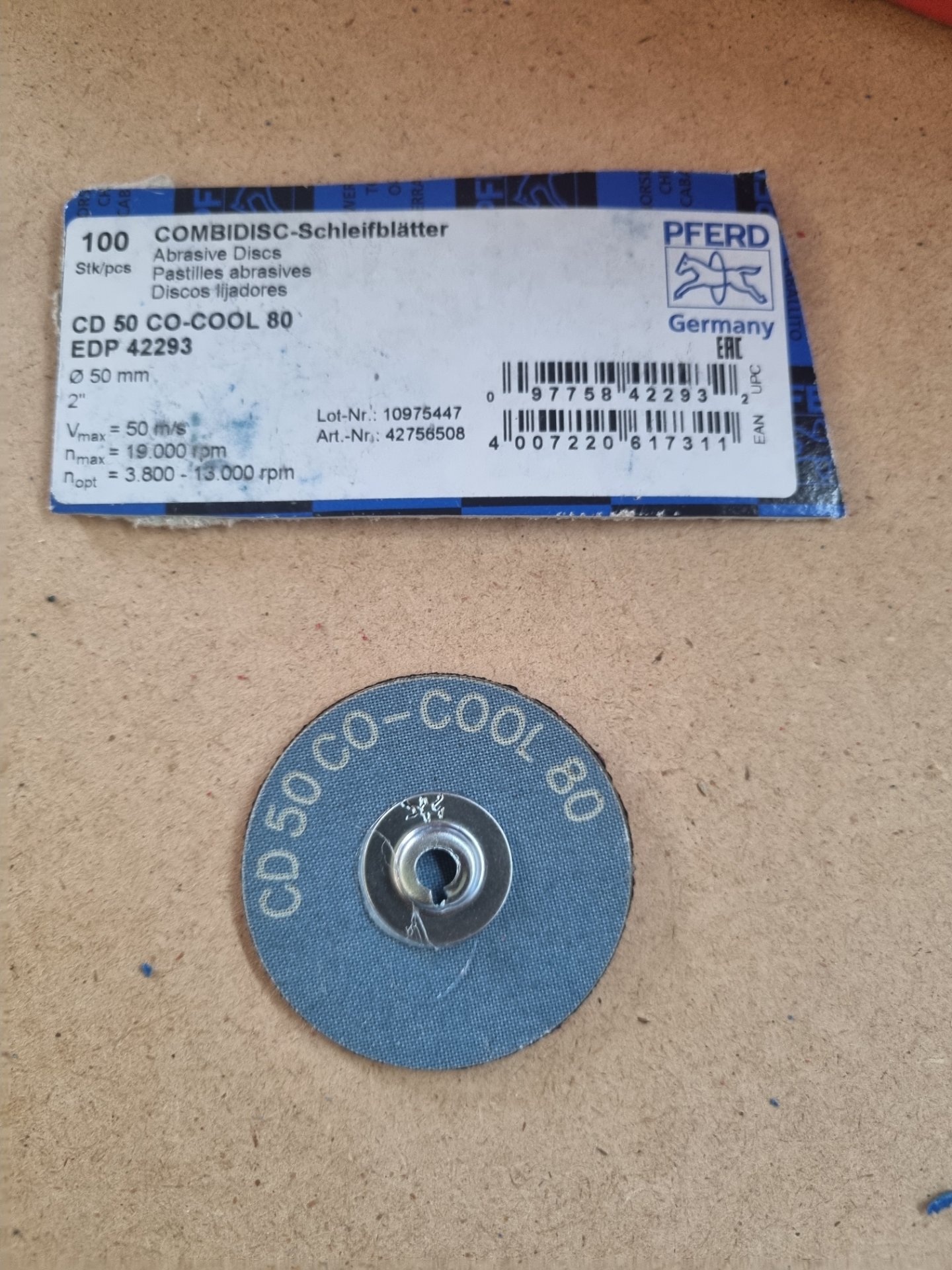 Pferd Combidisc Schleifblätter CD 50 Co-cool 80, Position 101 Stück