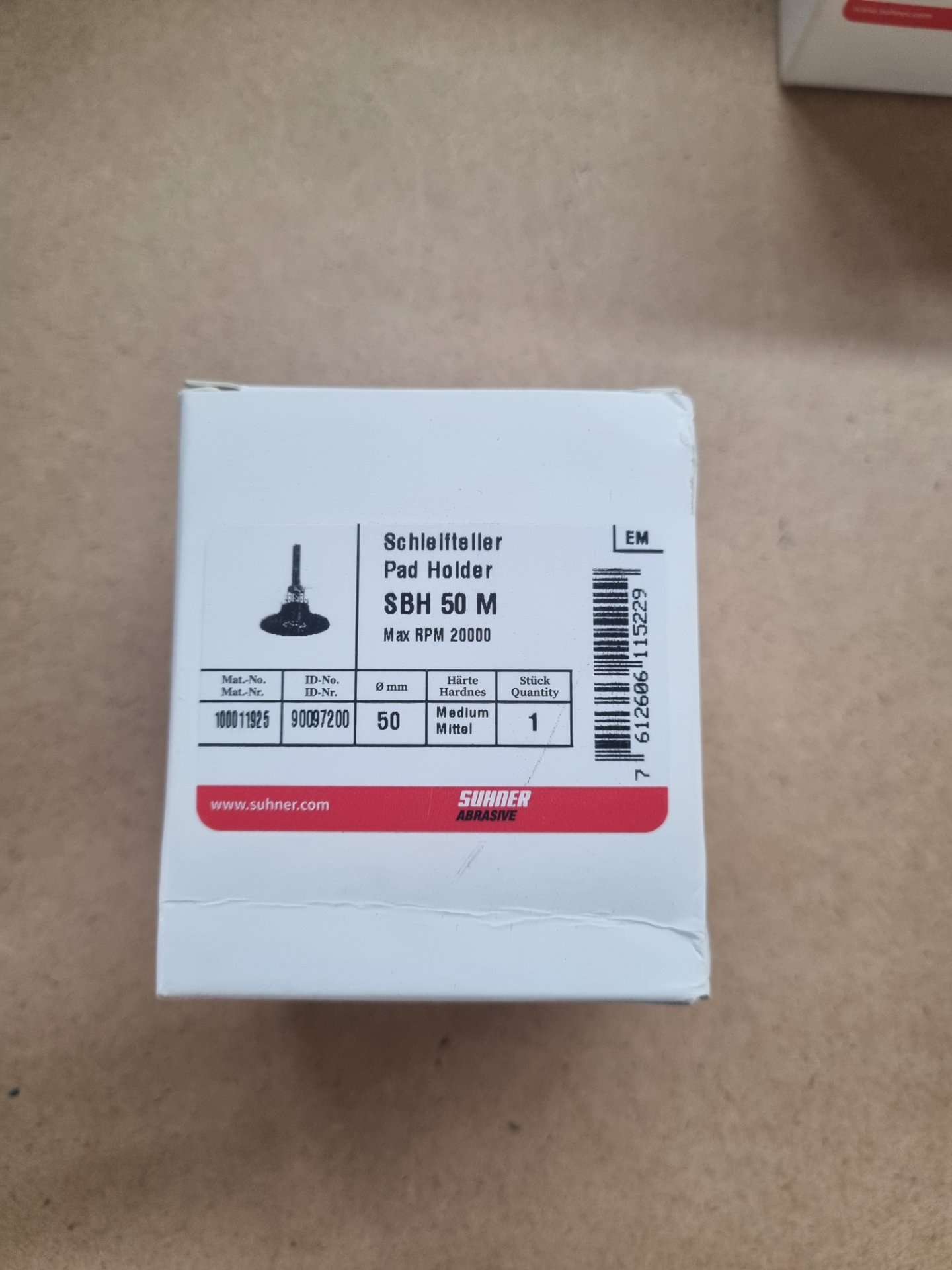 Suhner Schleifteller SBH 50M, Position 2 Stück