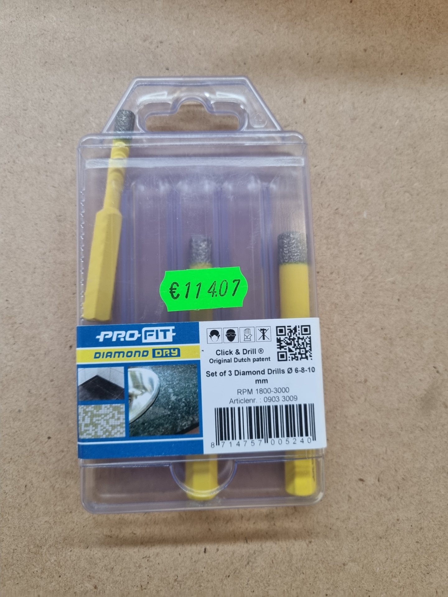 Fisch-Tools Profit Set of 3 Diamond Drills 6-8-10 mm, Position 5 Stück