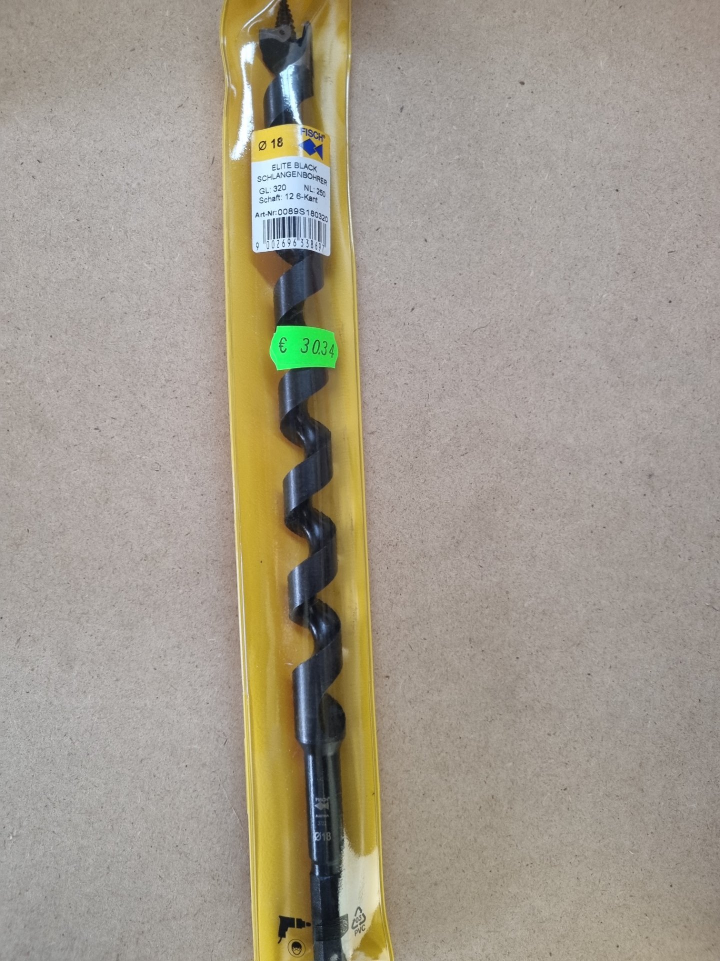 Fisch-Tools ELITE BLACK SCHLANGENBOHRER 18 MM, Position 2 Stück