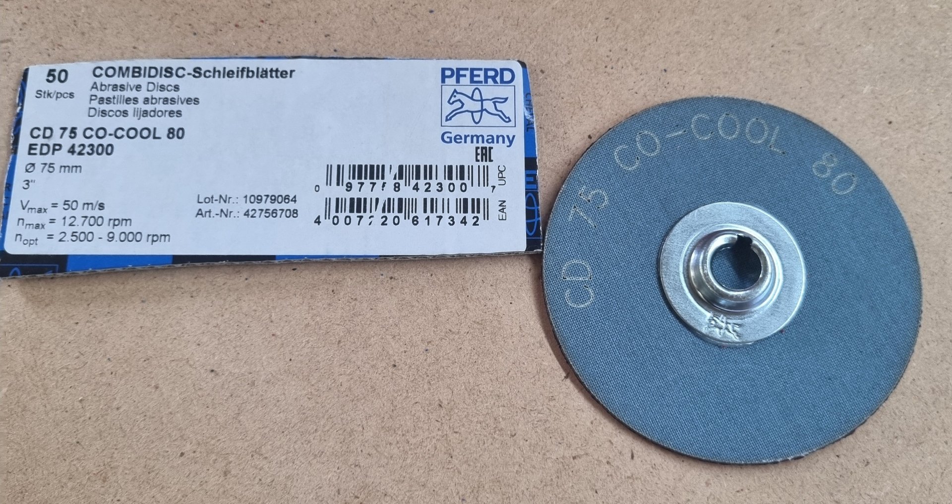 Pferd Combidisc Schleifblätter CD 75 Co-cool 80, Position 51 Stück